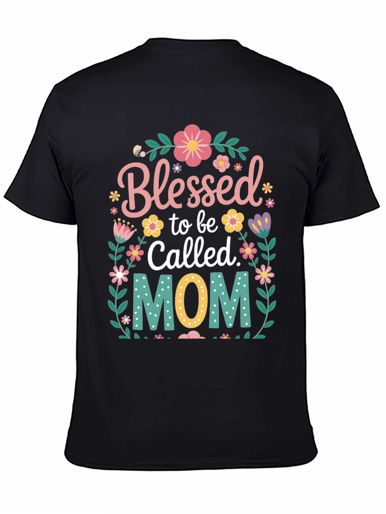 Blessed Mom Floral Graphic T-Shirt