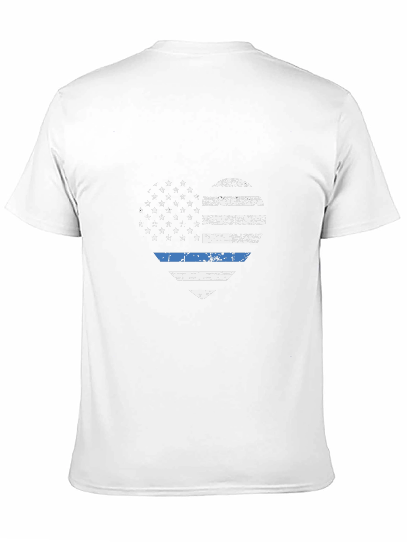 Distressed Thin Blue Line Heart Flag T-Shirt