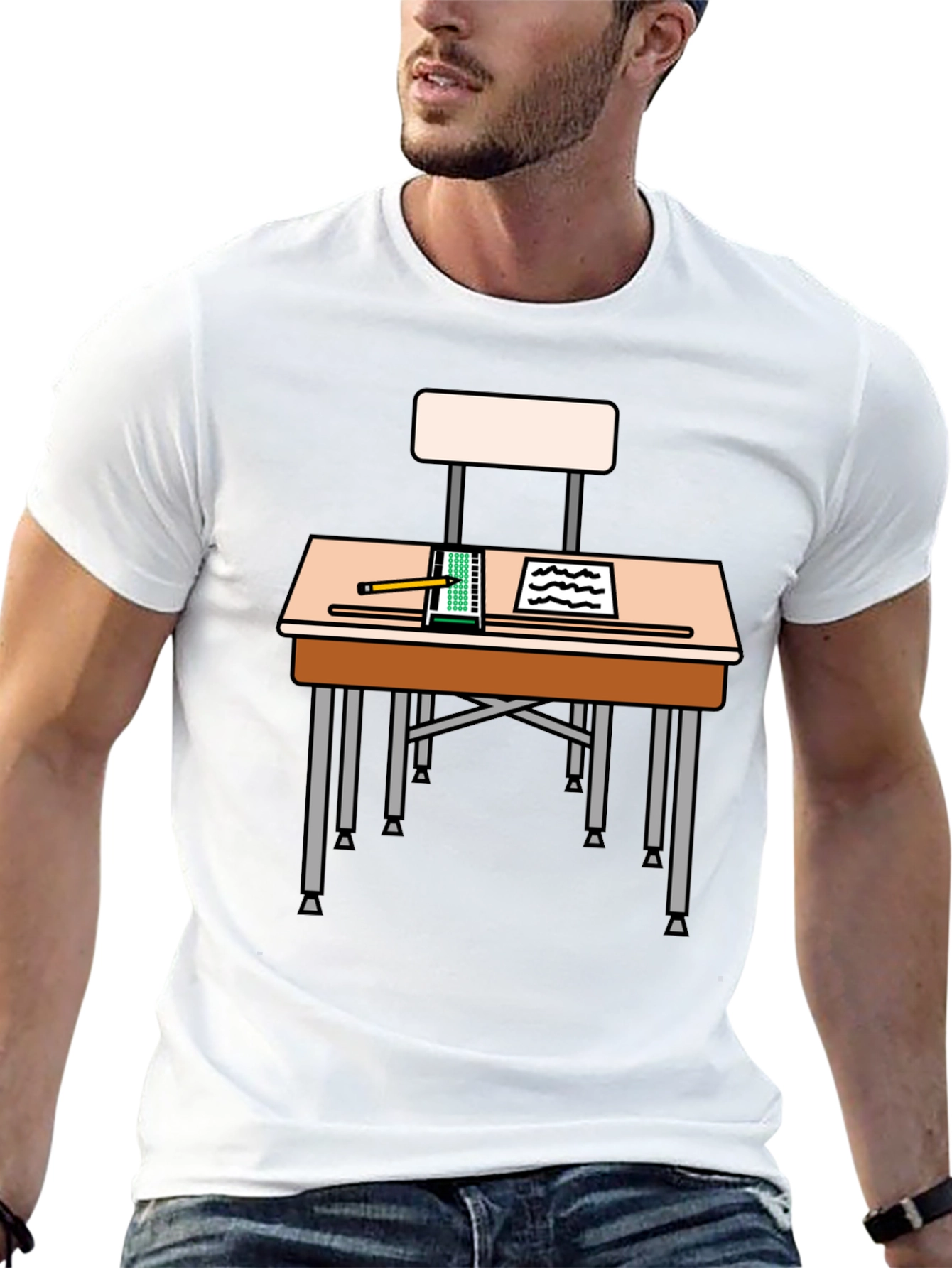 Student Desk Graphic T-Shirt - Back to School Style