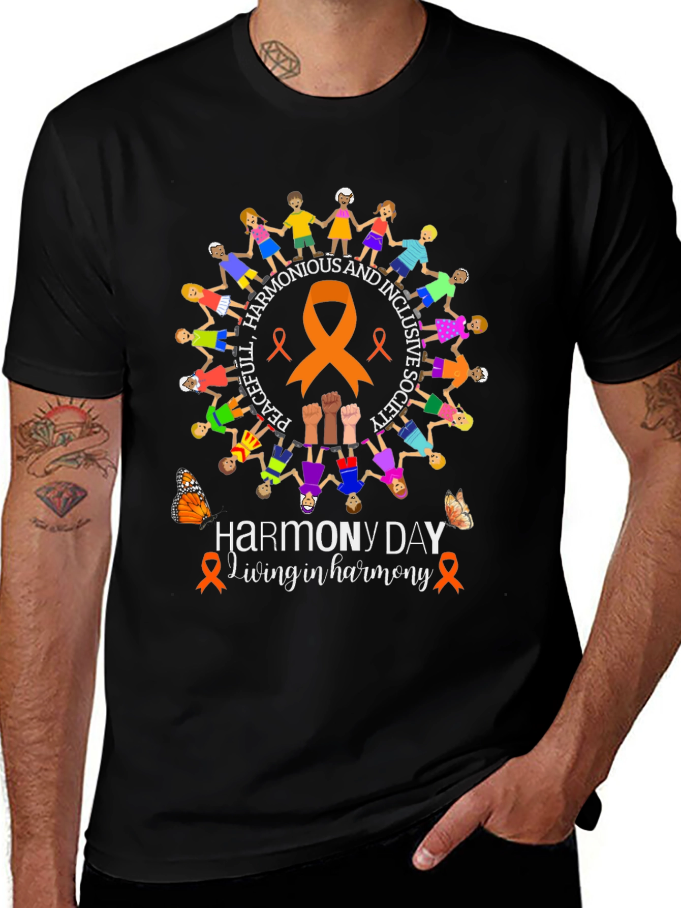 Harmony Day T-Shirt: Peaceful Inclusive Society Tee