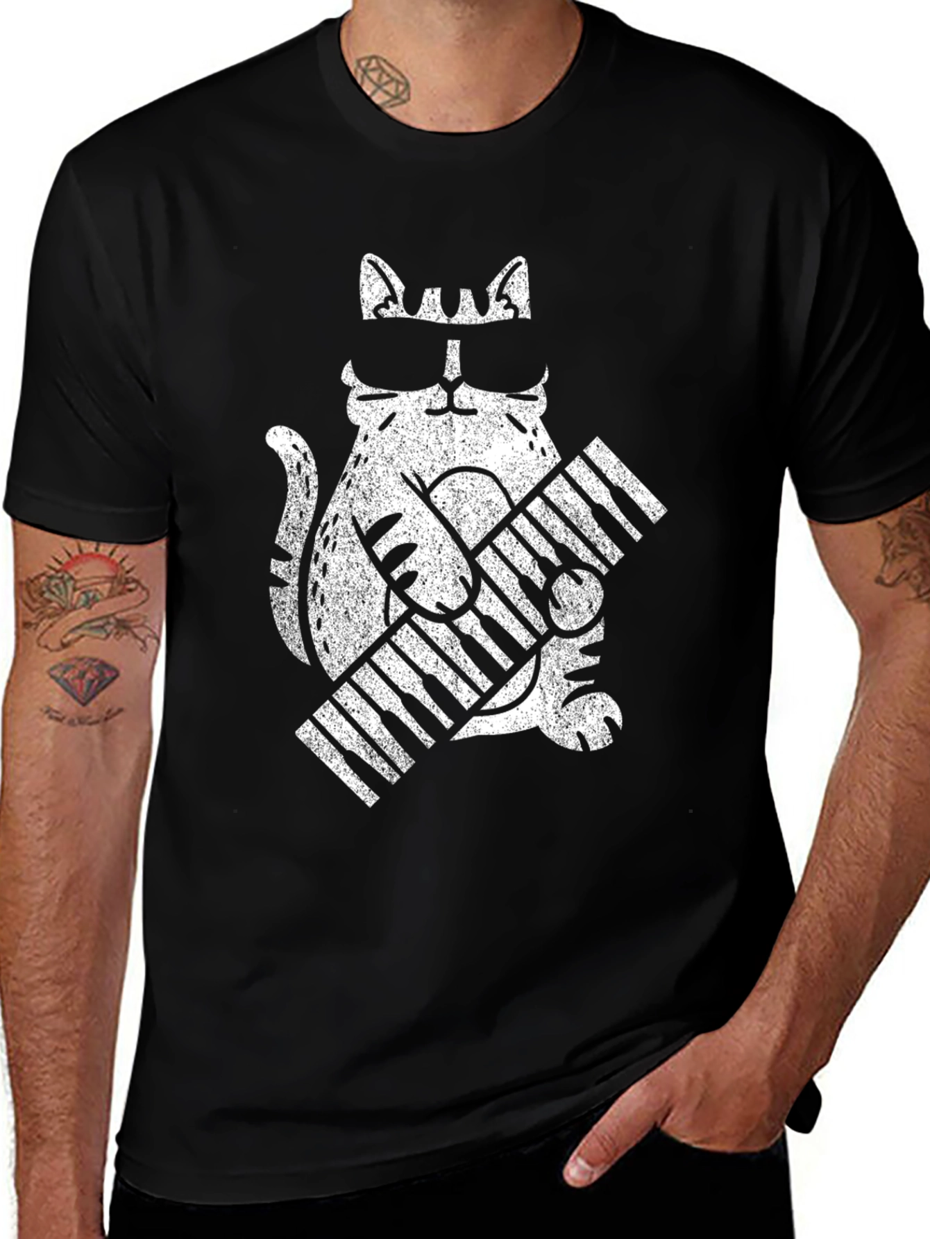 Cool Cat Keyboard T-Shirt