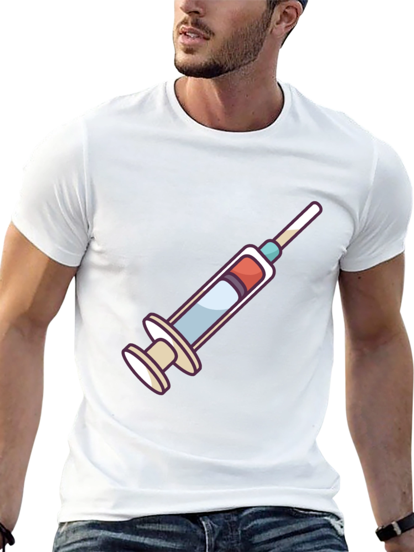 Syringe Graphic Tee - Novelty Design