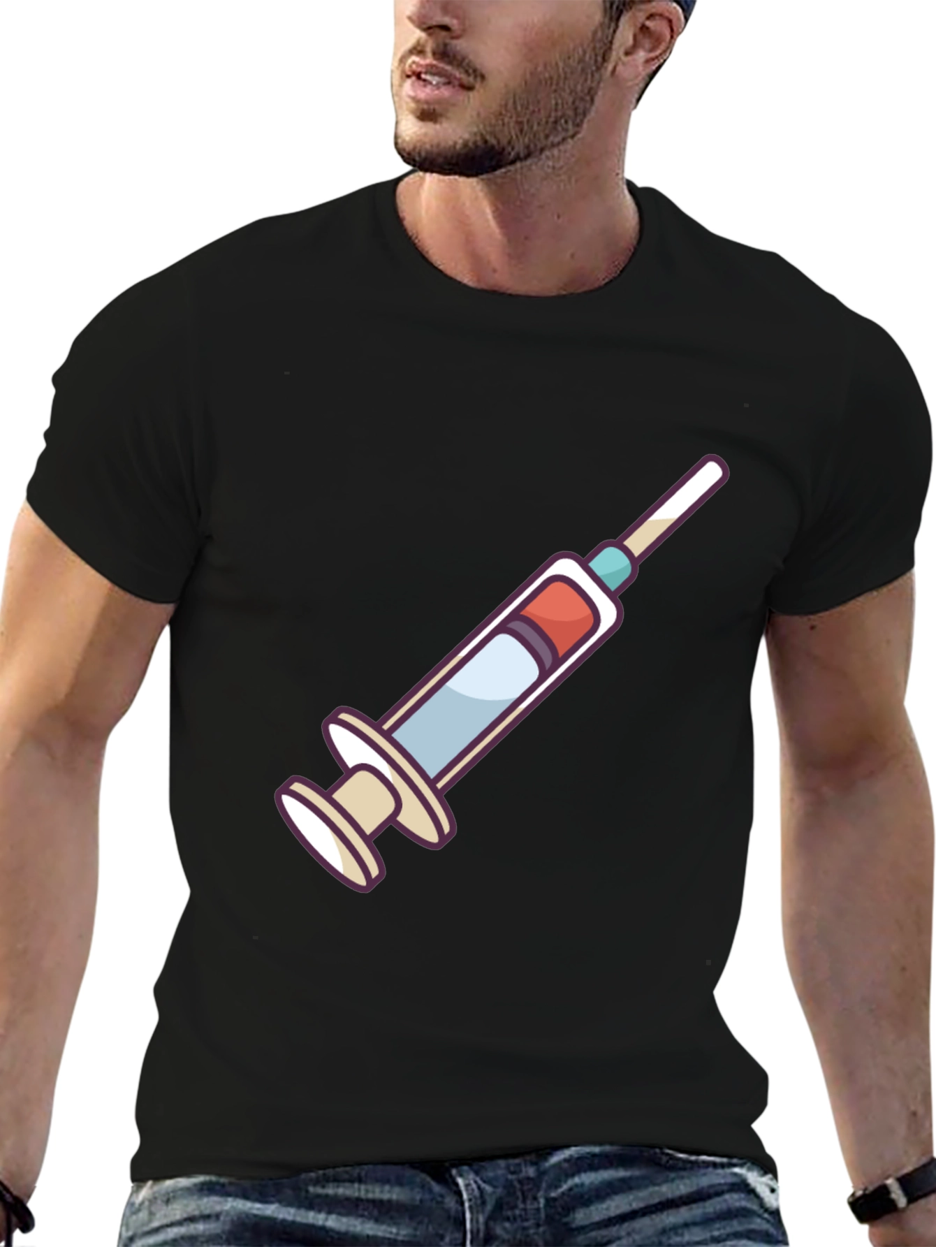 Syringe Graphic Tee - Novelty Design