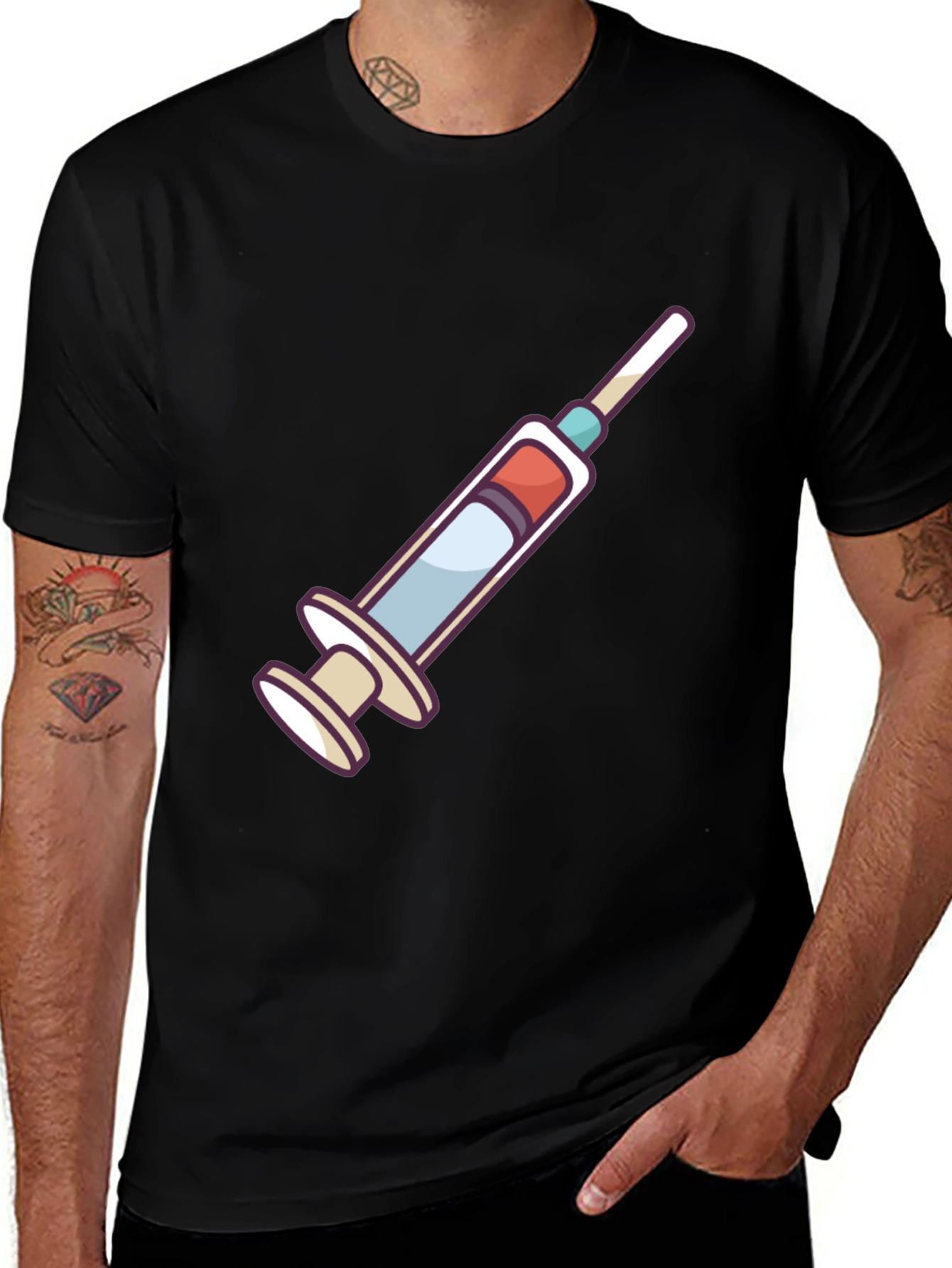 Syringe Graphic Tee - Novelty Design