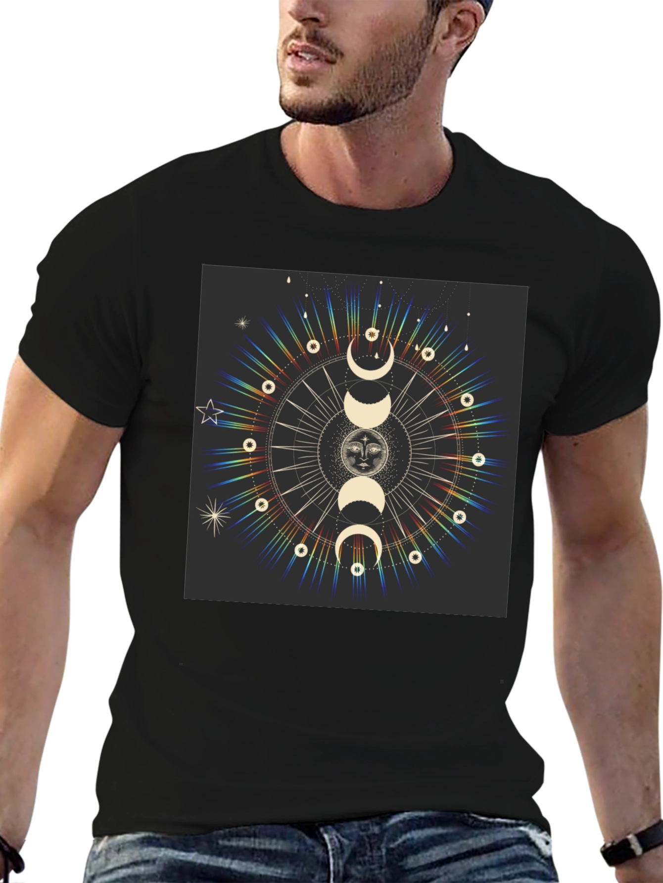 Celestial Moon Phases Graphic T-Shirt