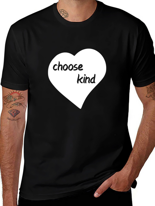 Choose Kind Heart Graphic Black T-Shirt
