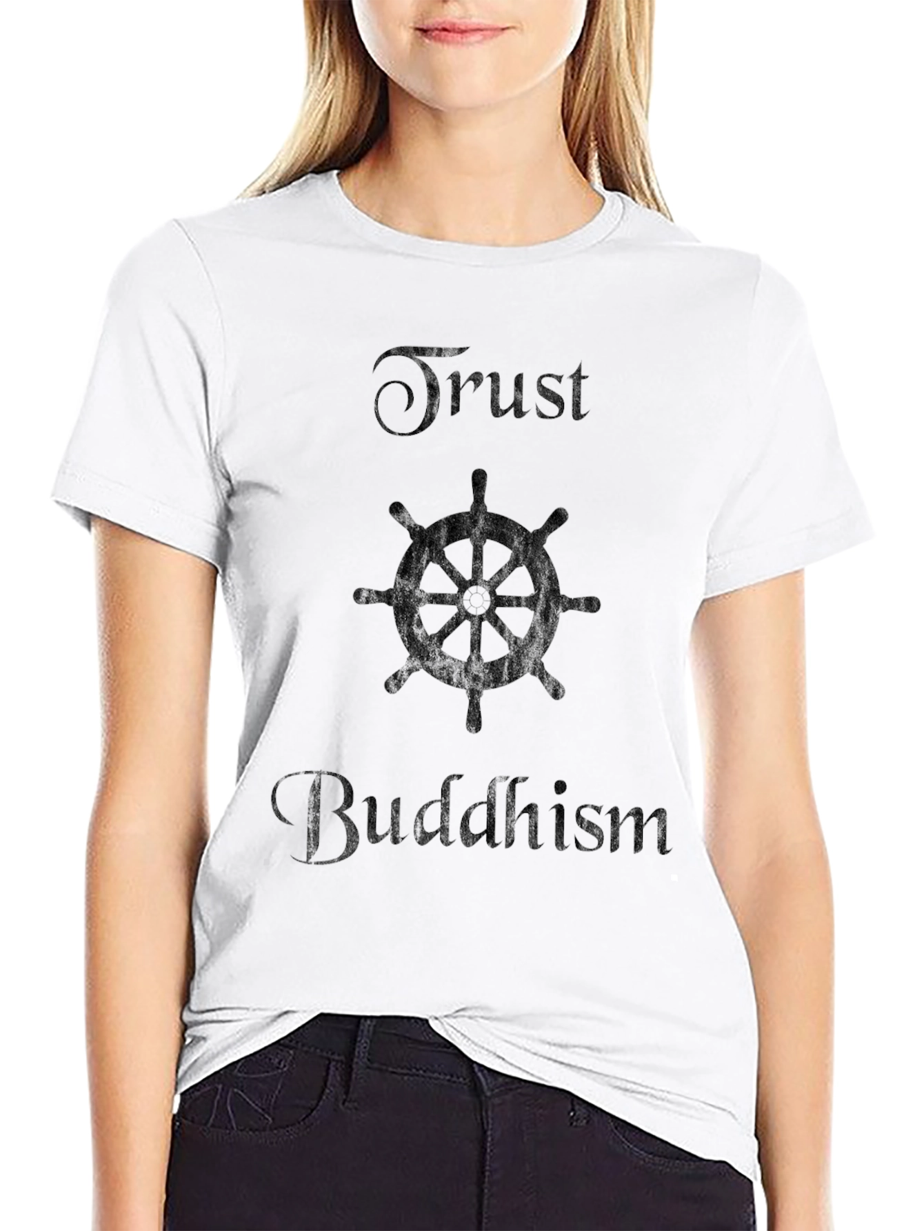 Trust Buddhism Graphic Tee - Mens Black T-Shirt