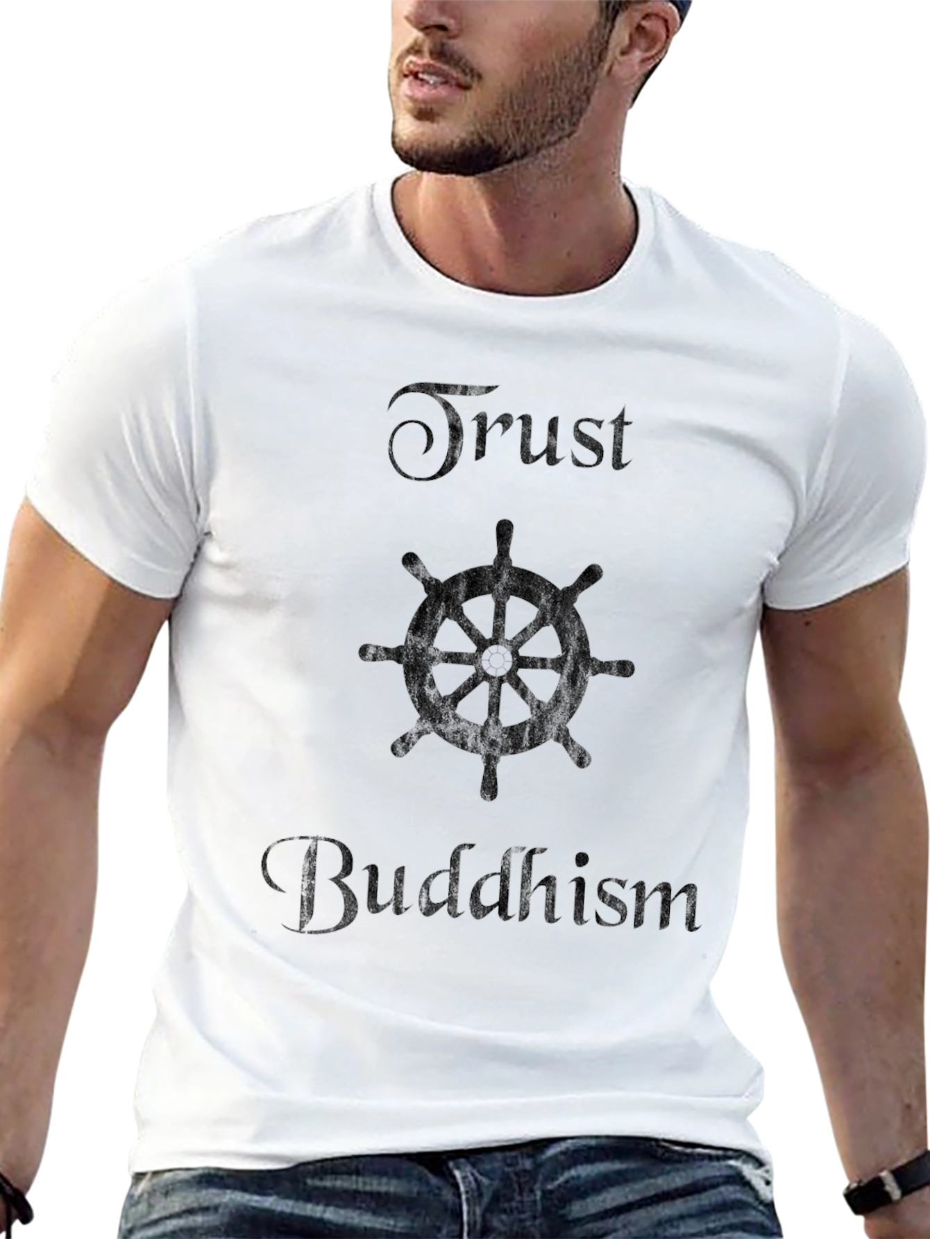 Trust Buddhism Graphic Tee - Mens Black T-Shirt