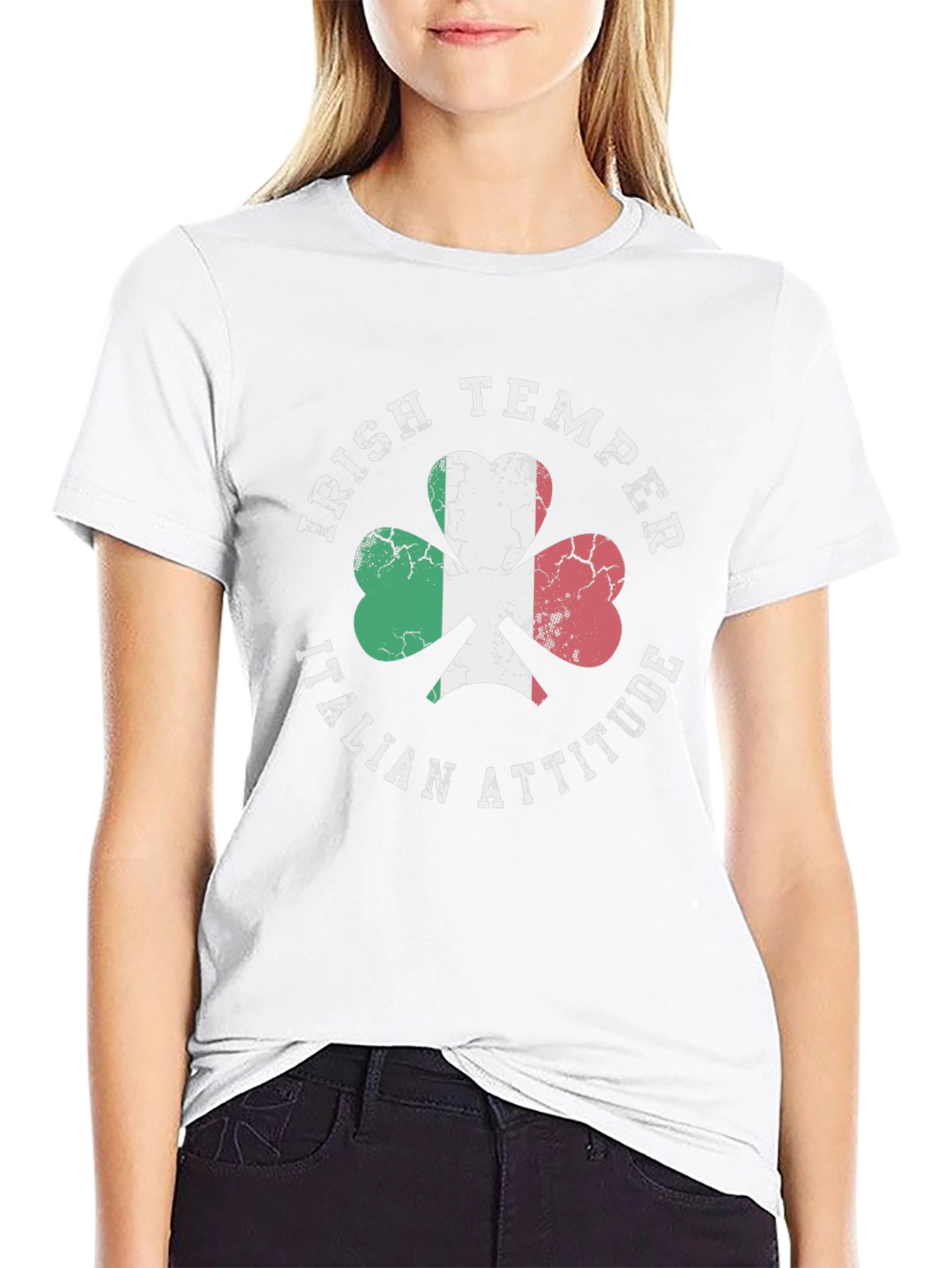 Irish Temper Italian Attitude Shamrock T-Shirt