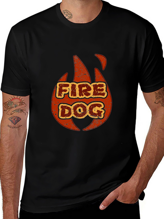 Fire Dog Graphic Tee - Black Short Sleeve T-Shirt