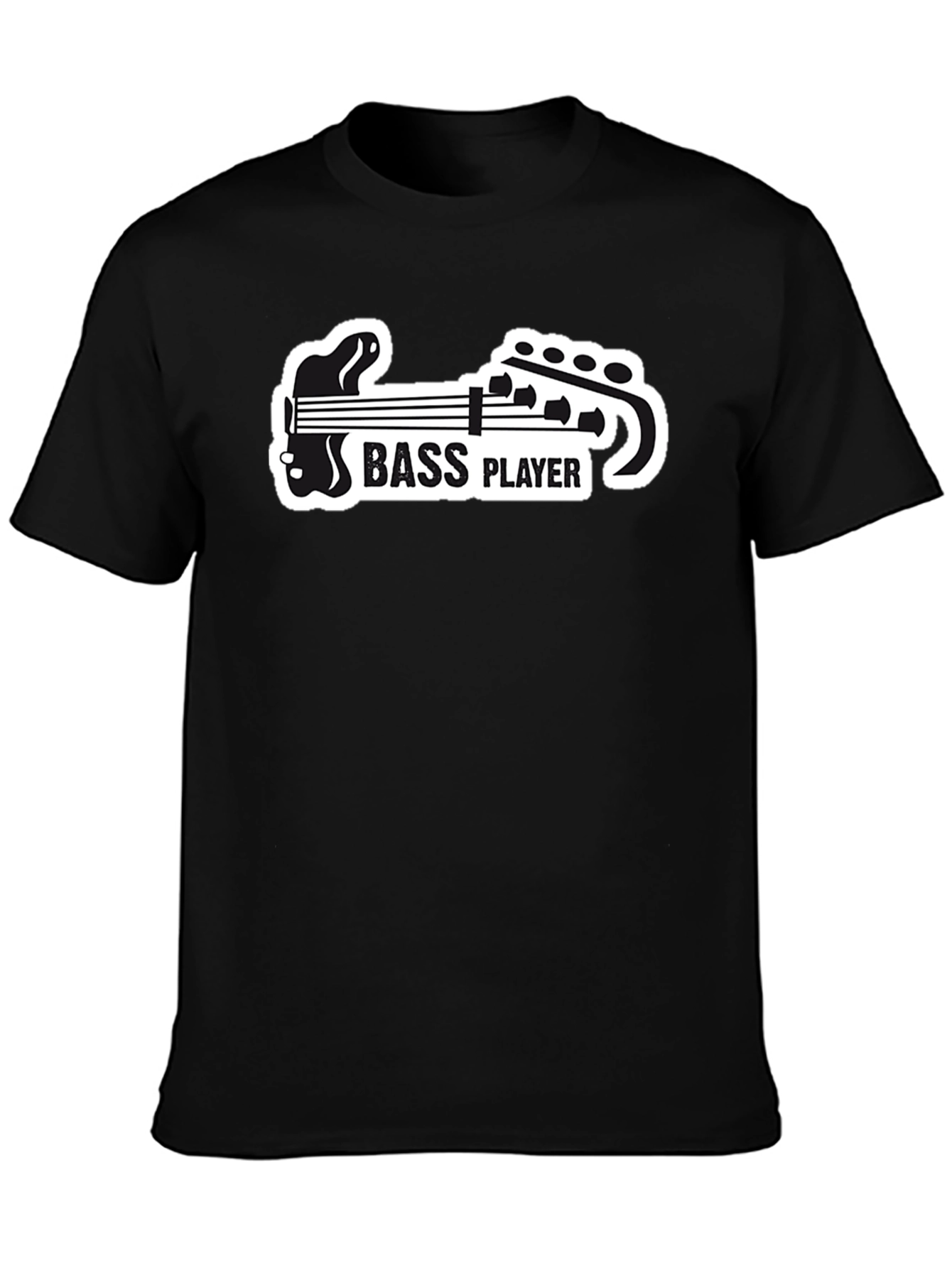 Bass Player Graphic T-Shirt - Black Cotton Tee