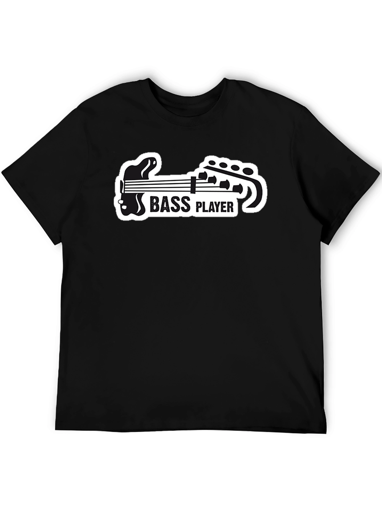 Bass Player Graphic T-Shirt - Black Cotton Tee