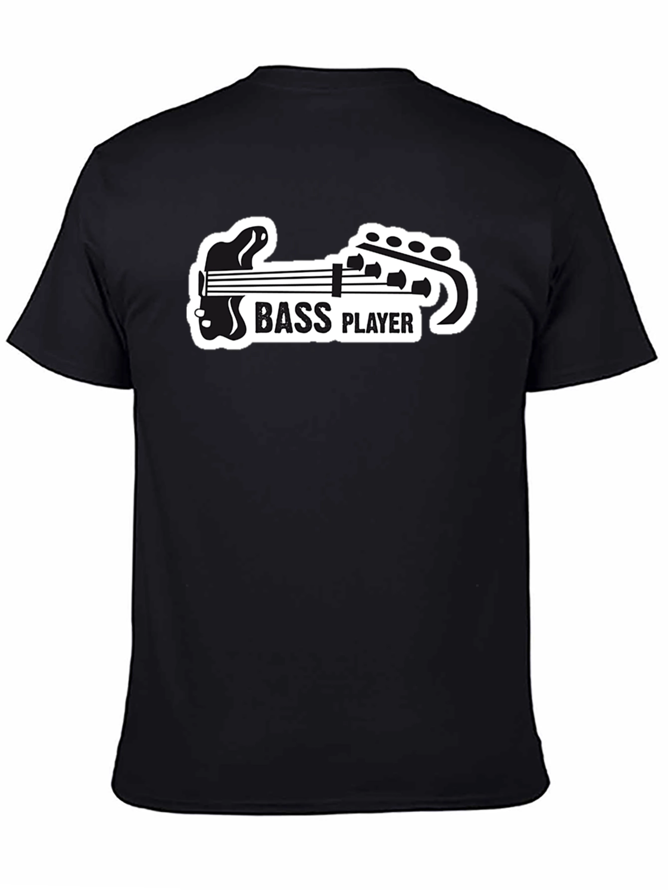 Bass Player Graphic T-Shirt - Black Cotton Tee