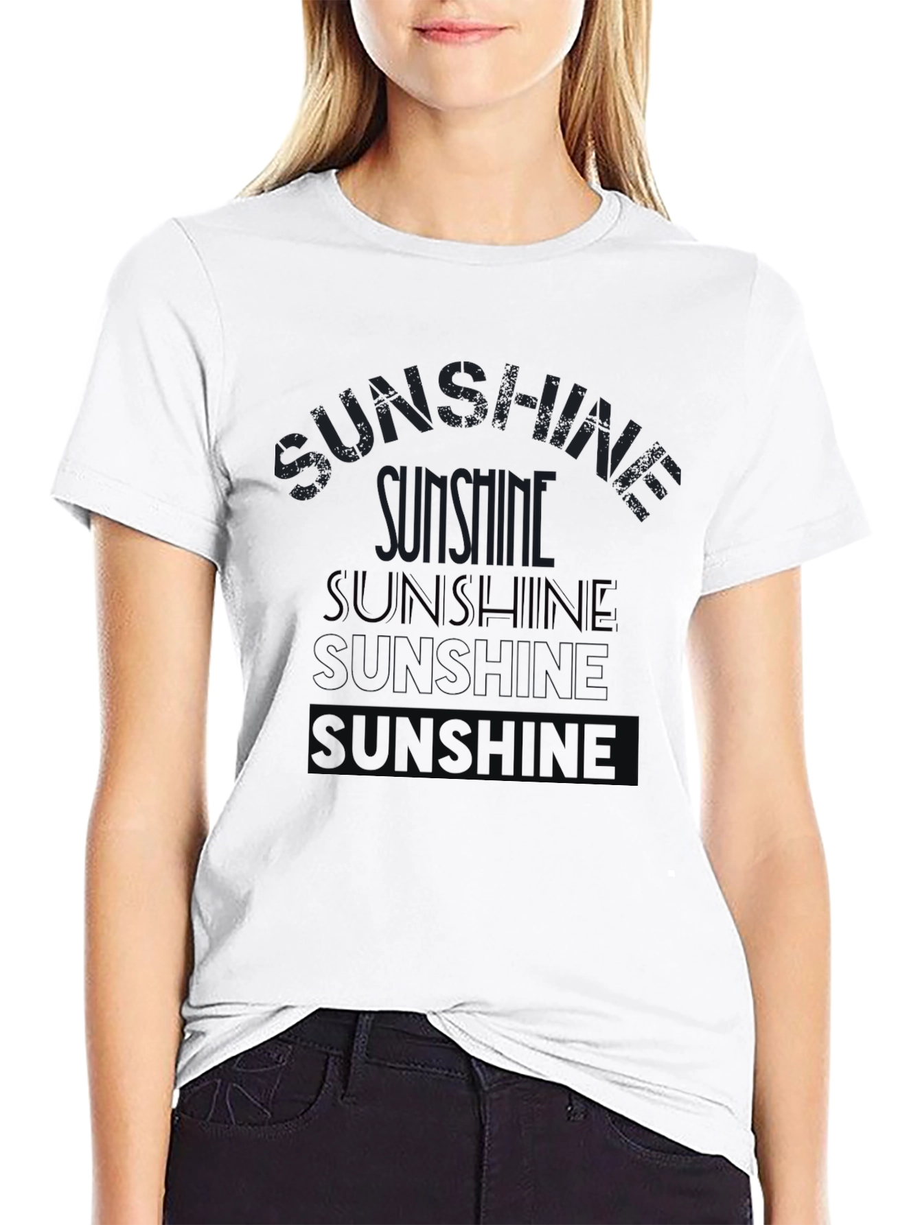 Sunshine Graphic Tee - Black Cotton T-Shirt