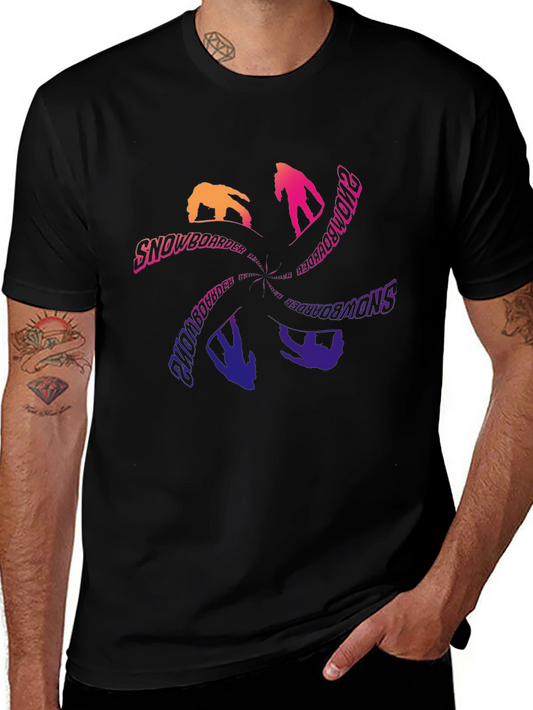 Snowboarder Graphic Tee - Cool Black T-Shirt