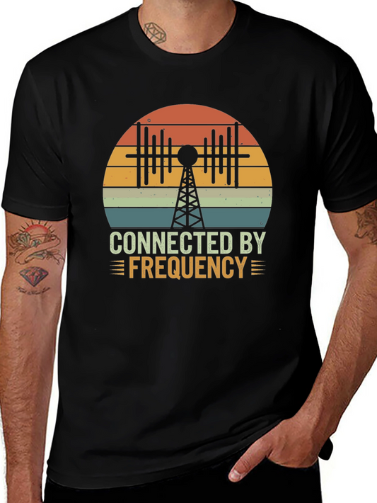Connected By Frequency Retro Graphic T-Shirt