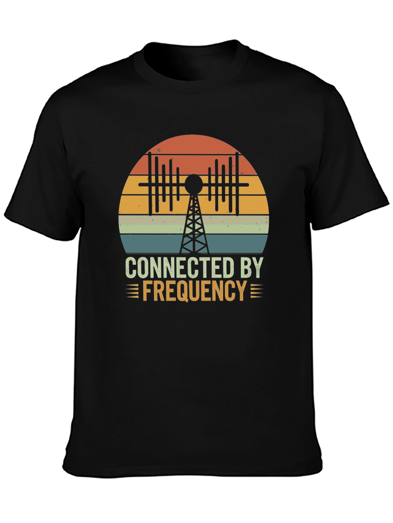 Connected By Frequency Retro Graphic T-Shirt