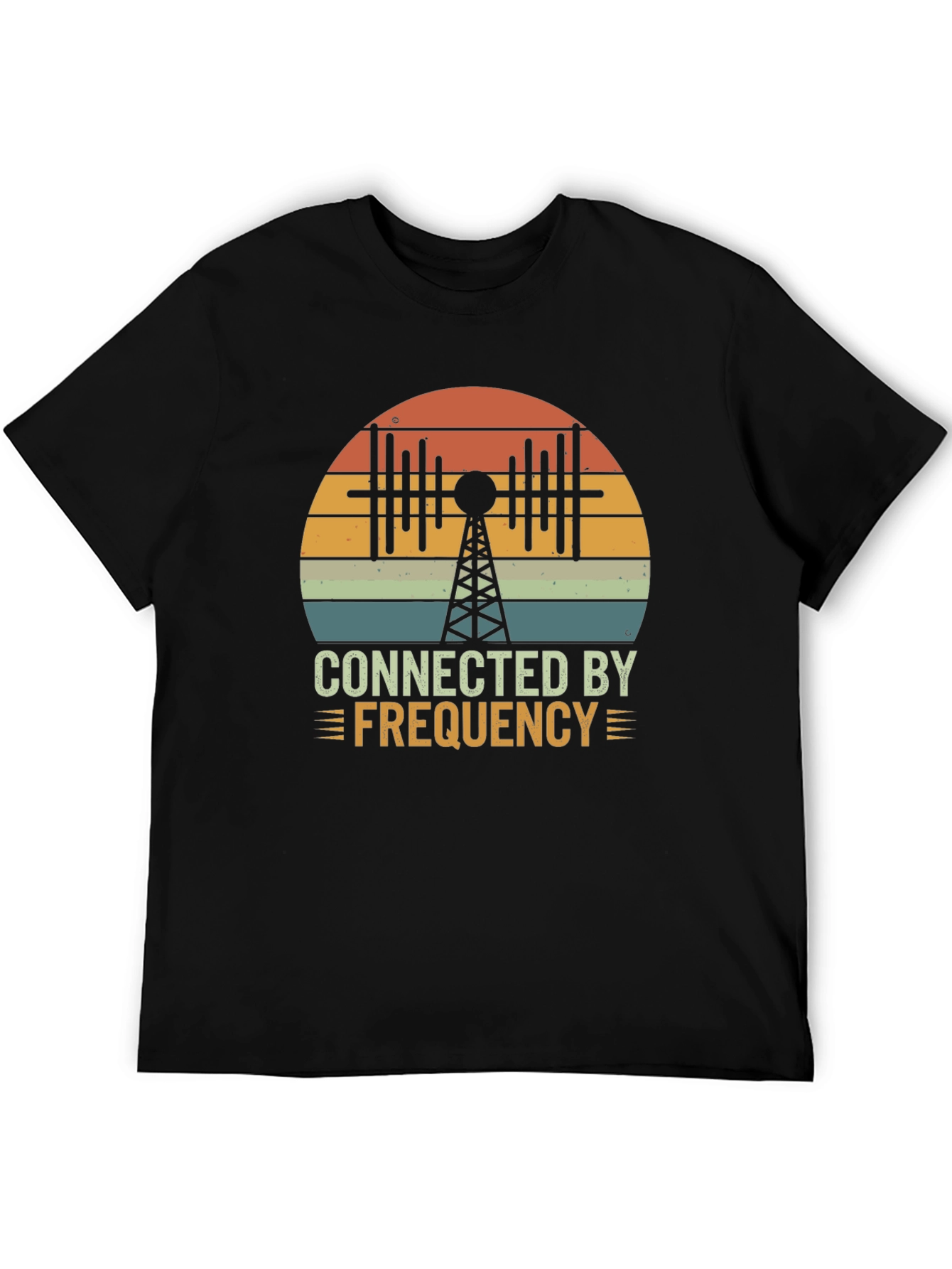 Connected By Frequency Retro Graphic T-Shirt