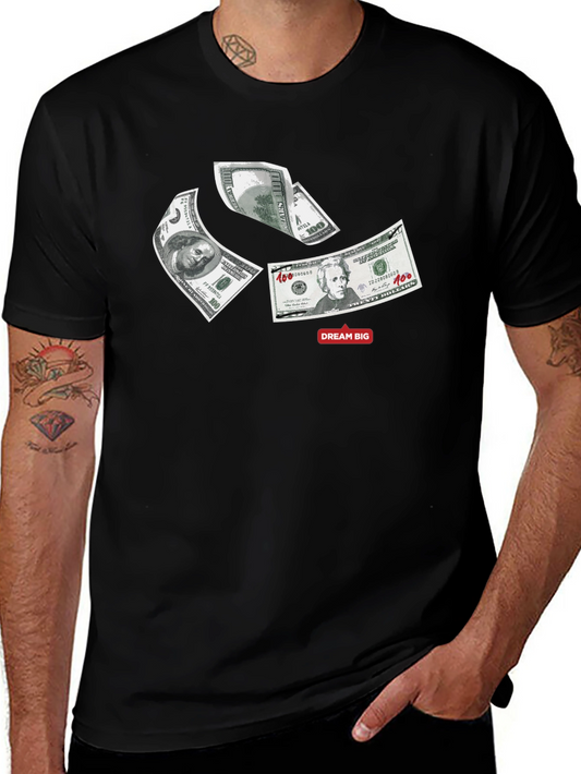 Dream Big Money Graphic Tee - Black
