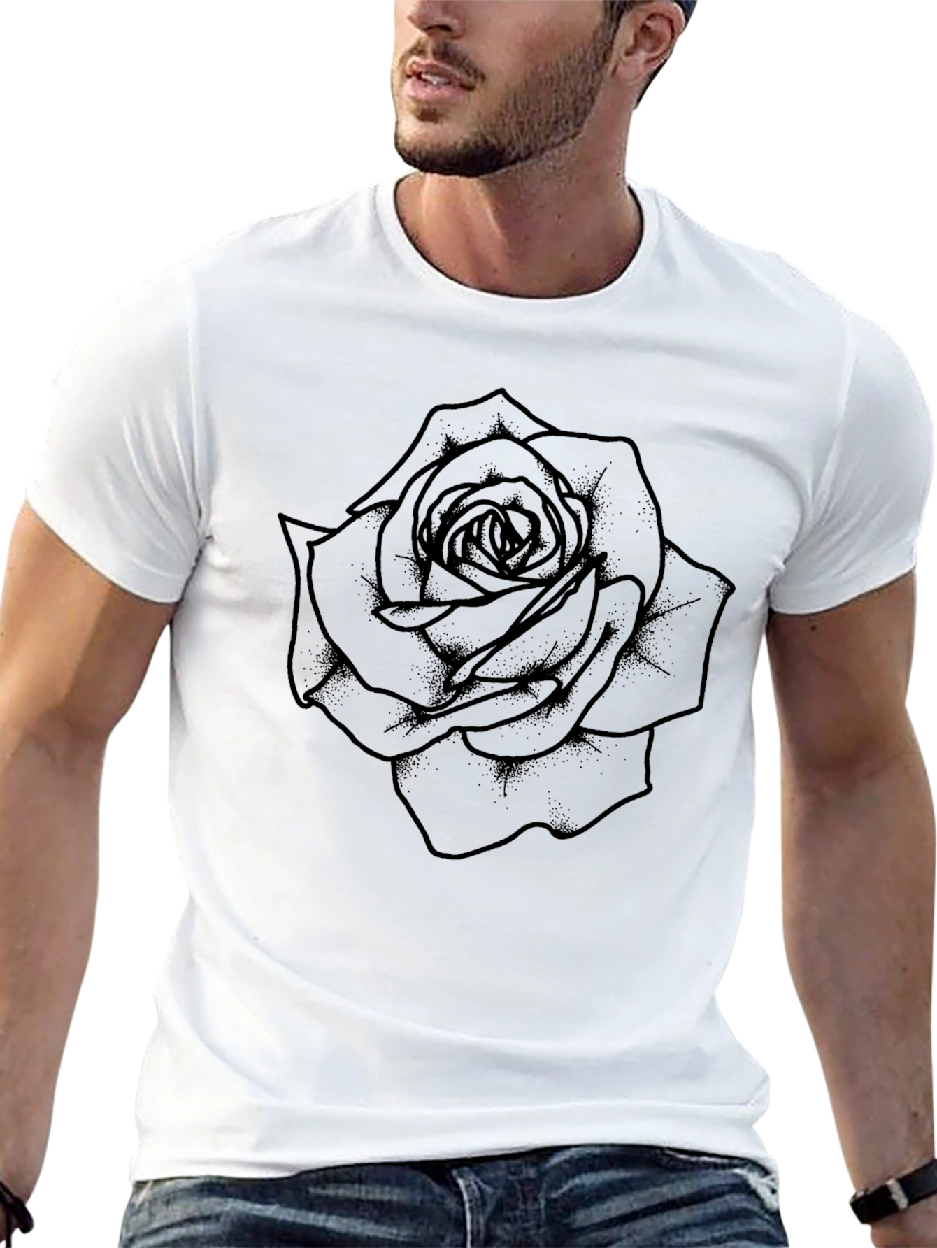 Black Rose Graphic Tee - Mens Classic Fit