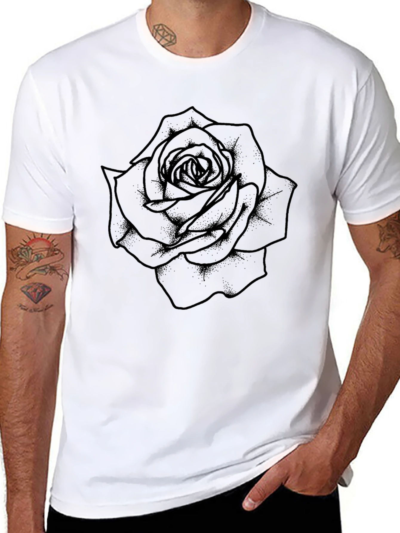 Black Rose Graphic Tee - Mens Classic Fit