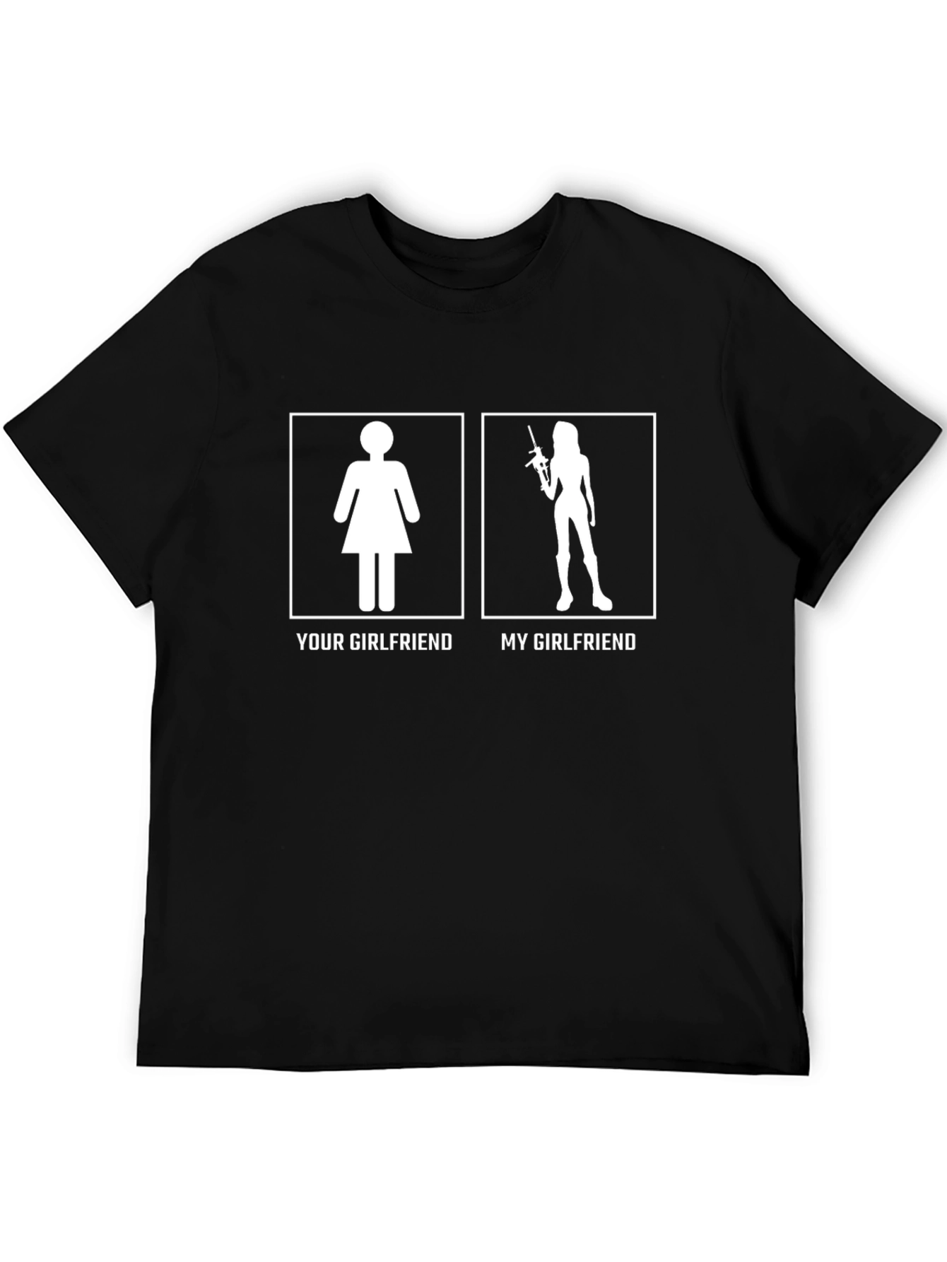 Humorous Your Girlfriend vs My Girlfriend Graphic Tee