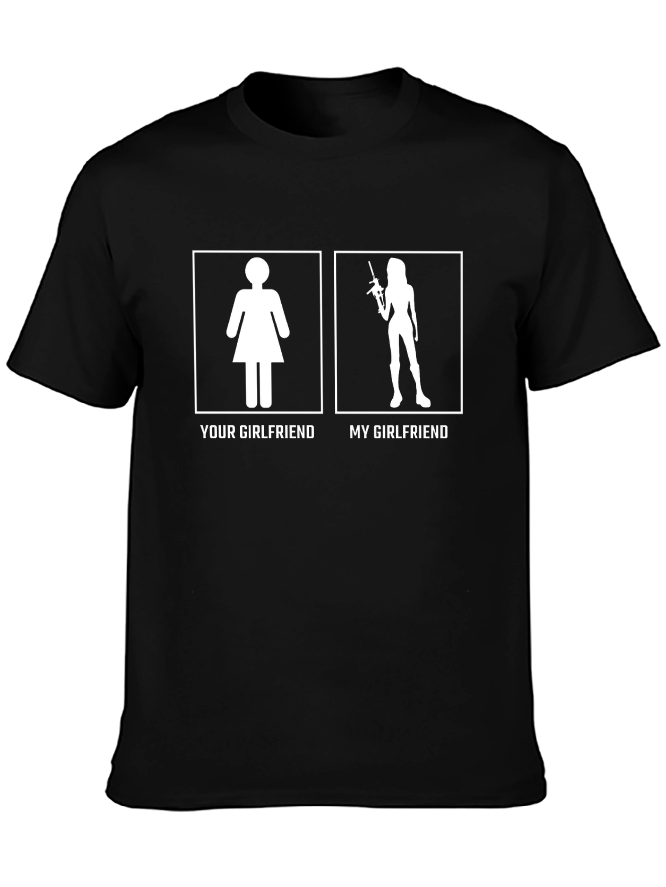 Humorous Your Girlfriend vs My Girlfriend Graphic Tee