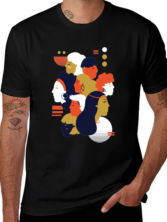 Diverse Faces Graphic Tee - Unisex Black T-Shirt