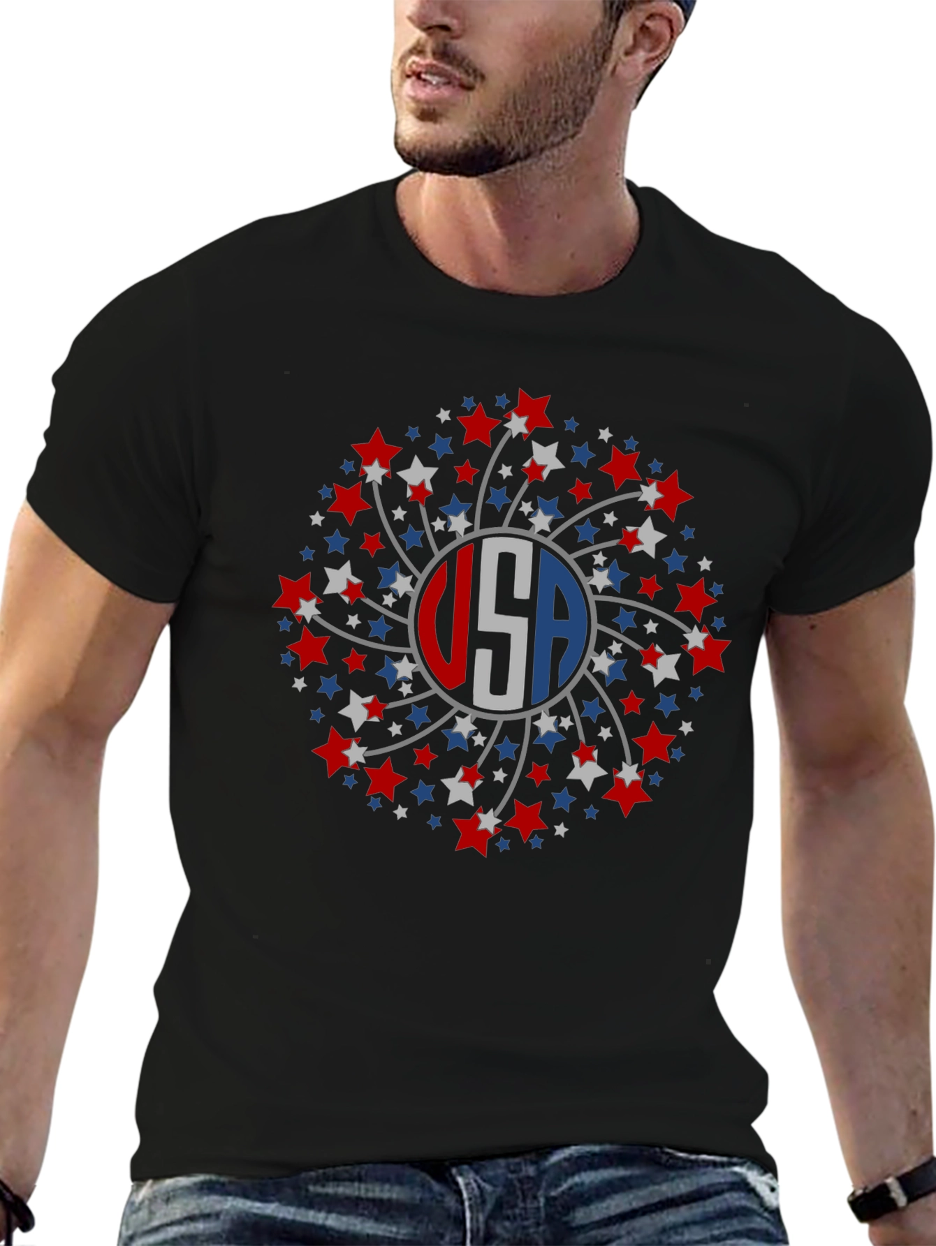 USA Starburst Graphic Tee - Patriotic Style