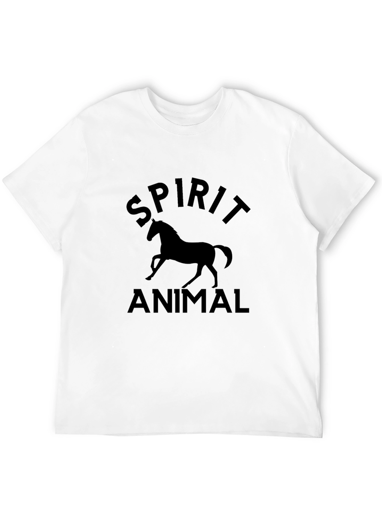 Spirit Animal Horse Graphic Tee - Black Cotton