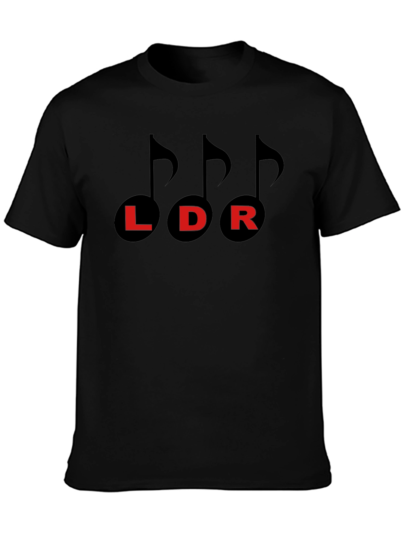 LDR Music Note Graphic Tee - Black Cotton Blend