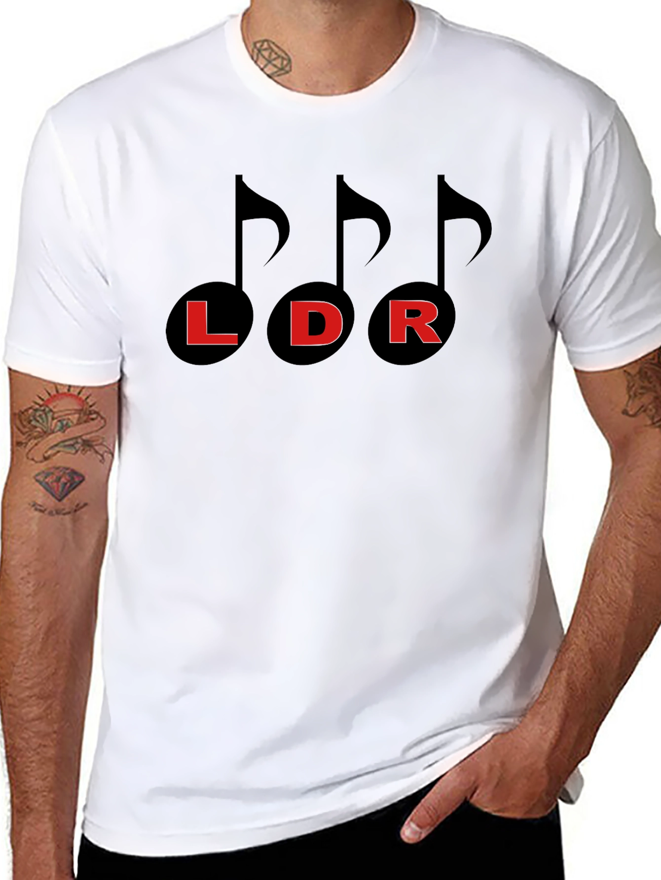LDR Music Note Graphic Tee - Black Cotton Blend