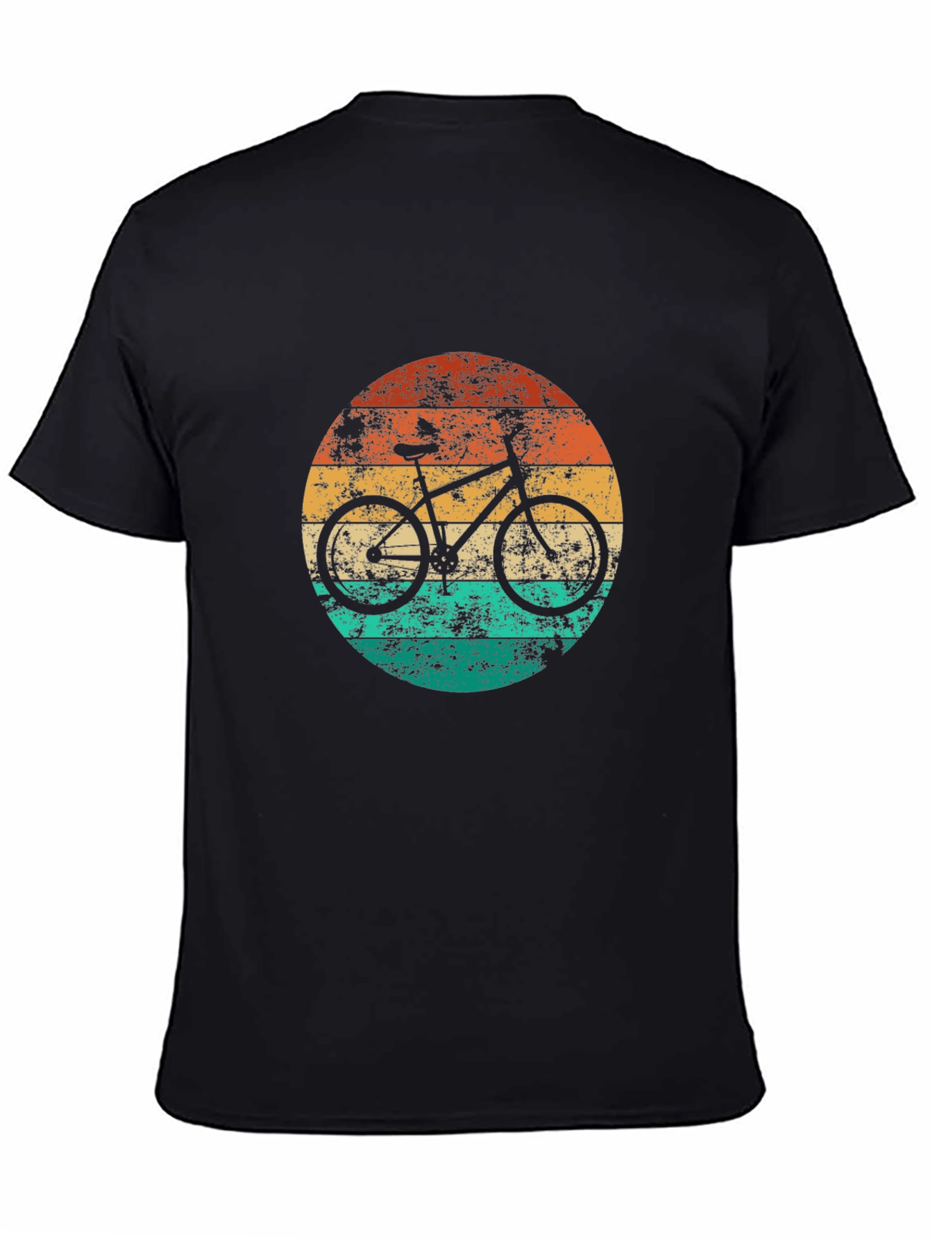 Retro Sunset Bicycle Graphic Tee - Black