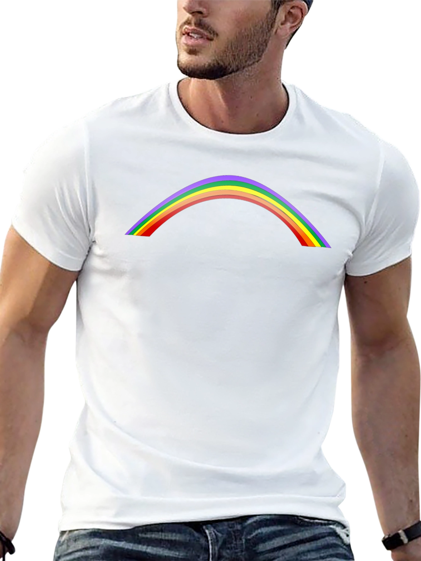 Rainbow Arch Graphic Tee - Stylish Casual Shirt