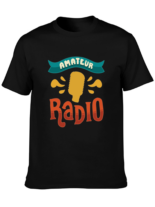 Amateur Radio Graphic Tee - Black Cotton T-Shirt