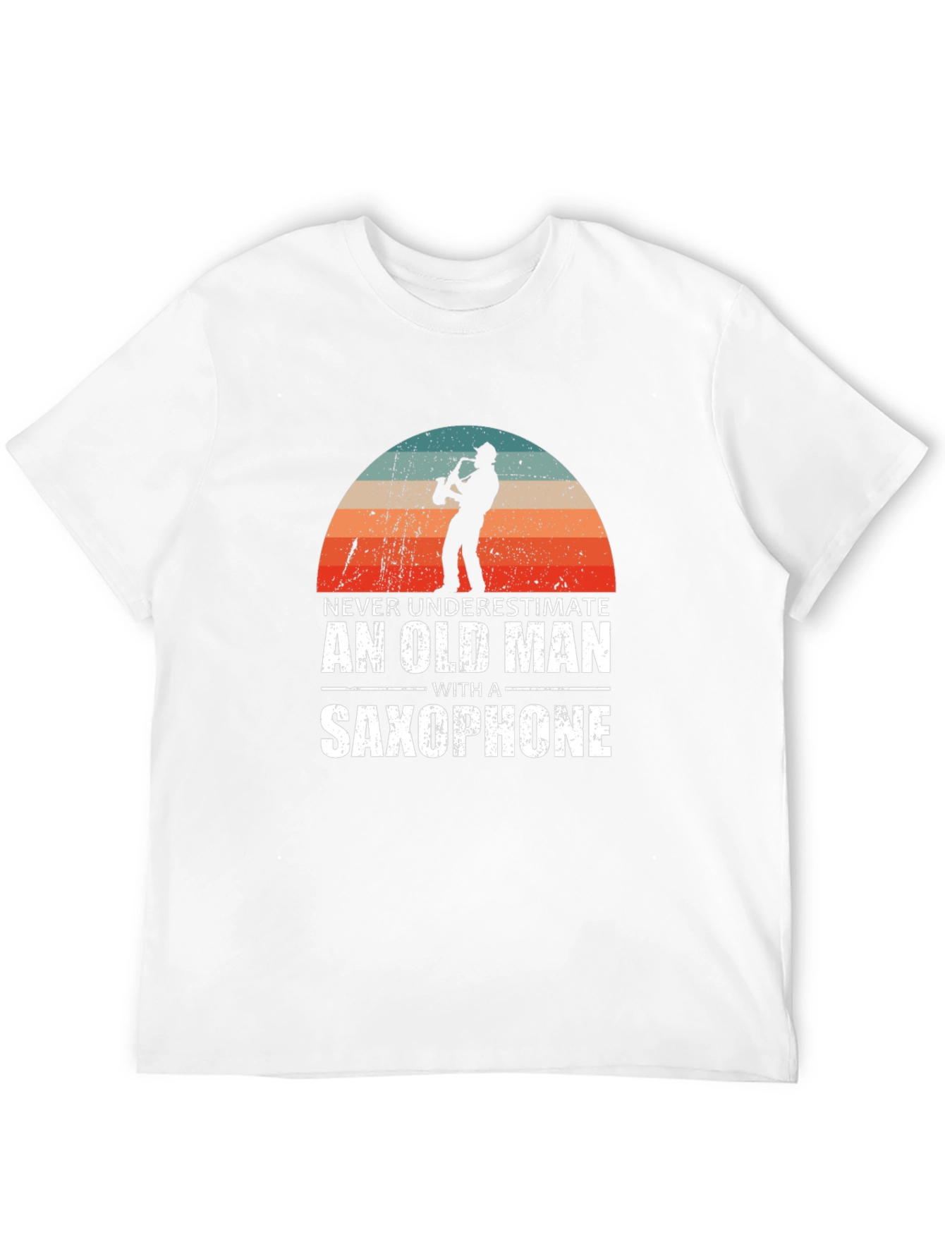 Old Man Saxophone Graphic Tee - Music Lover T-Shirt