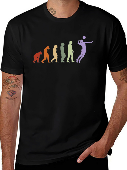 Volleyball Evolution Black T-Shirt