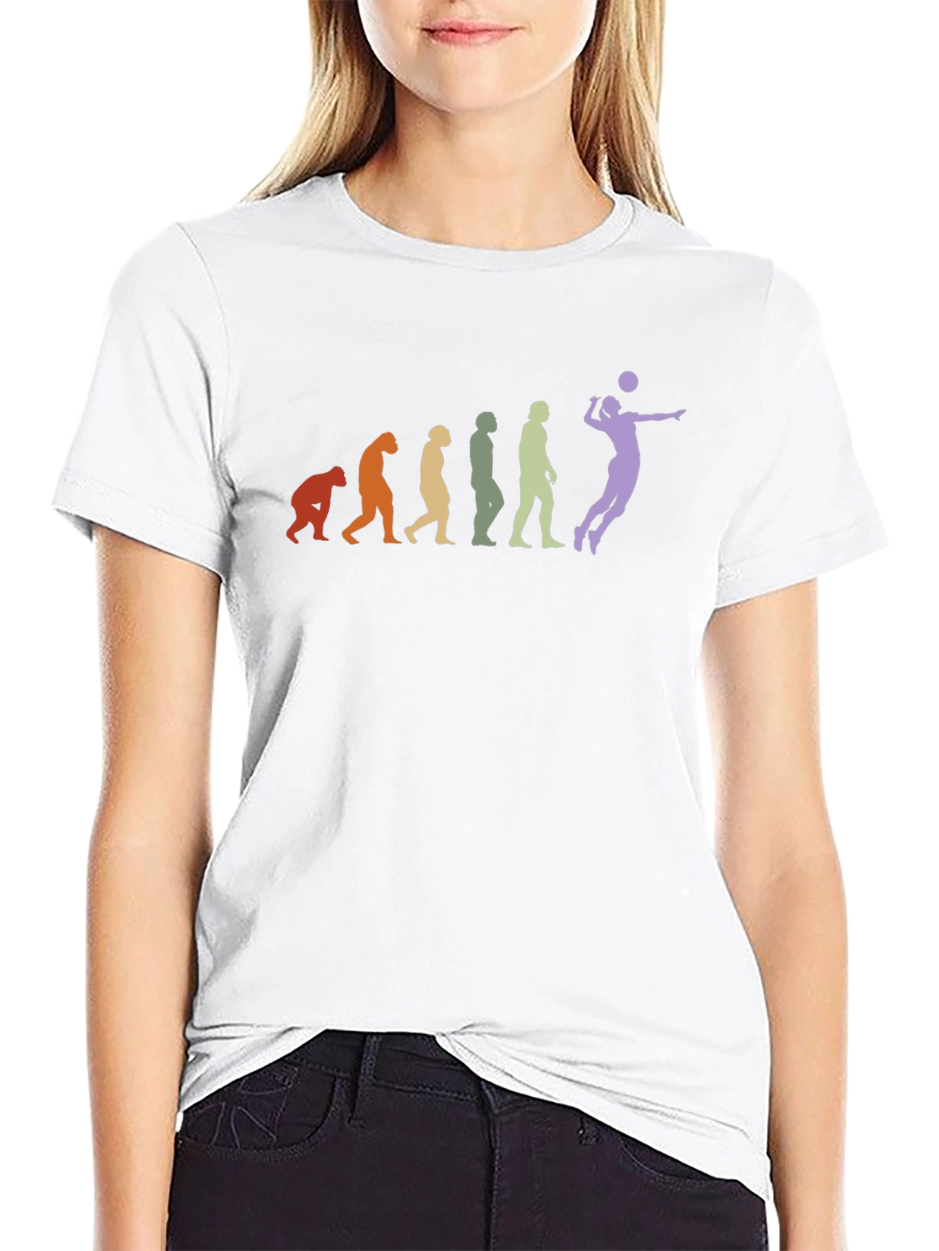 Volleyball Evolution Black T-Shirt