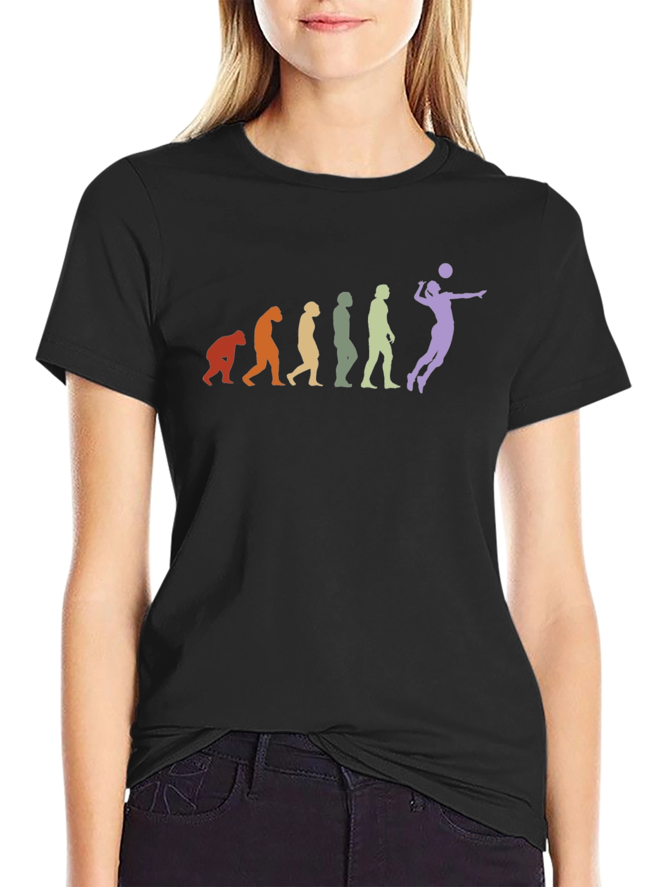 Volleyball Evolution Black T-Shirt