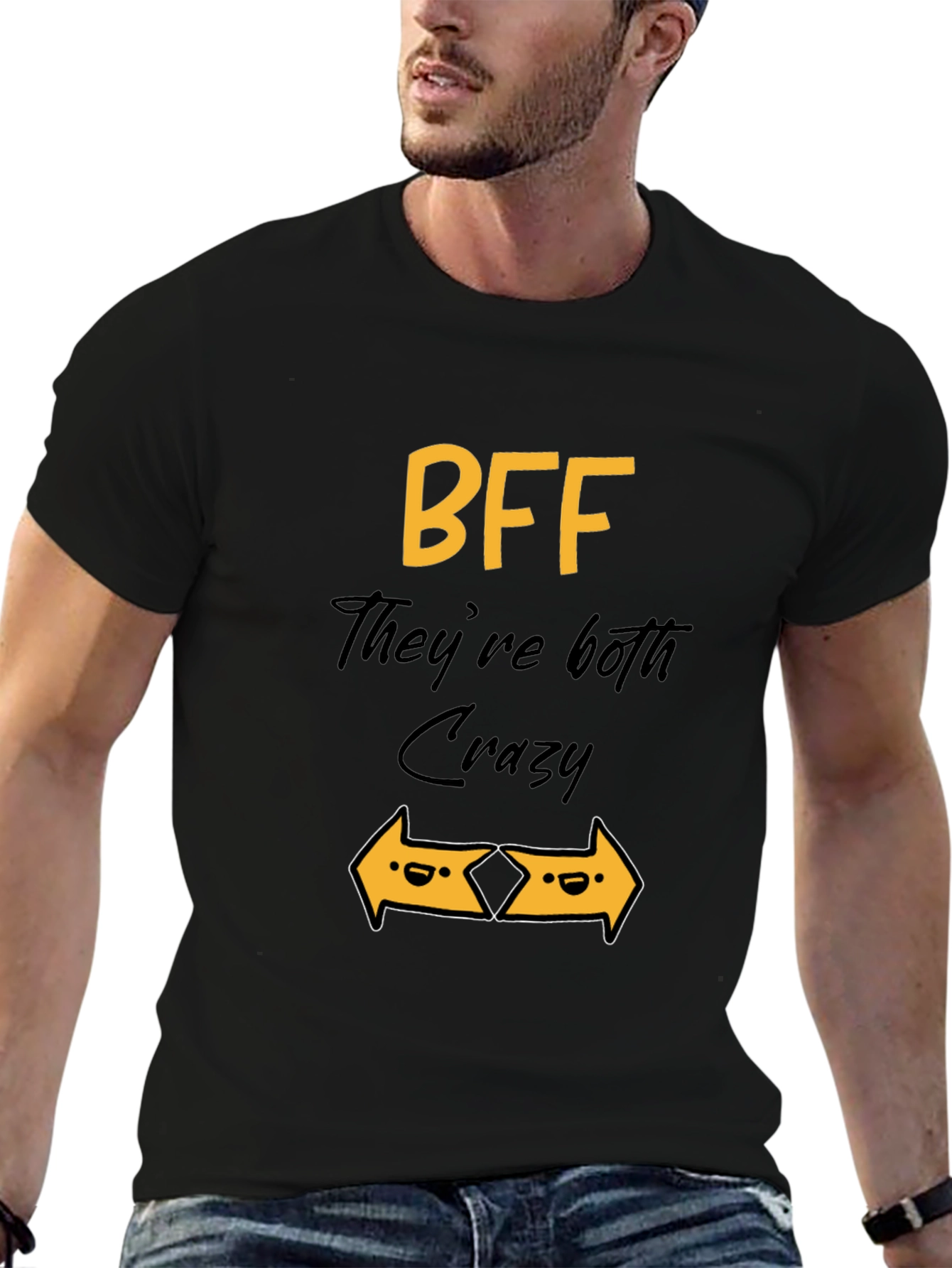 BFF Crazy Arrows Graphic T-Shirt - Black