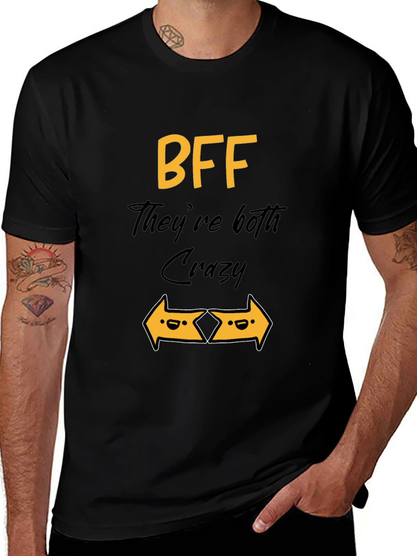 BFF Crazy Arrows Graphic T-Shirt - Black