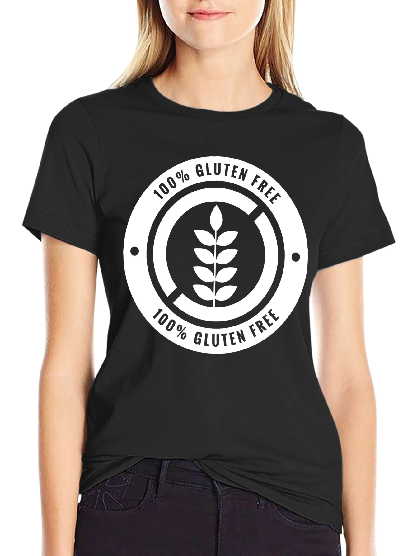 Gluten Free 100% Black T-Shirt