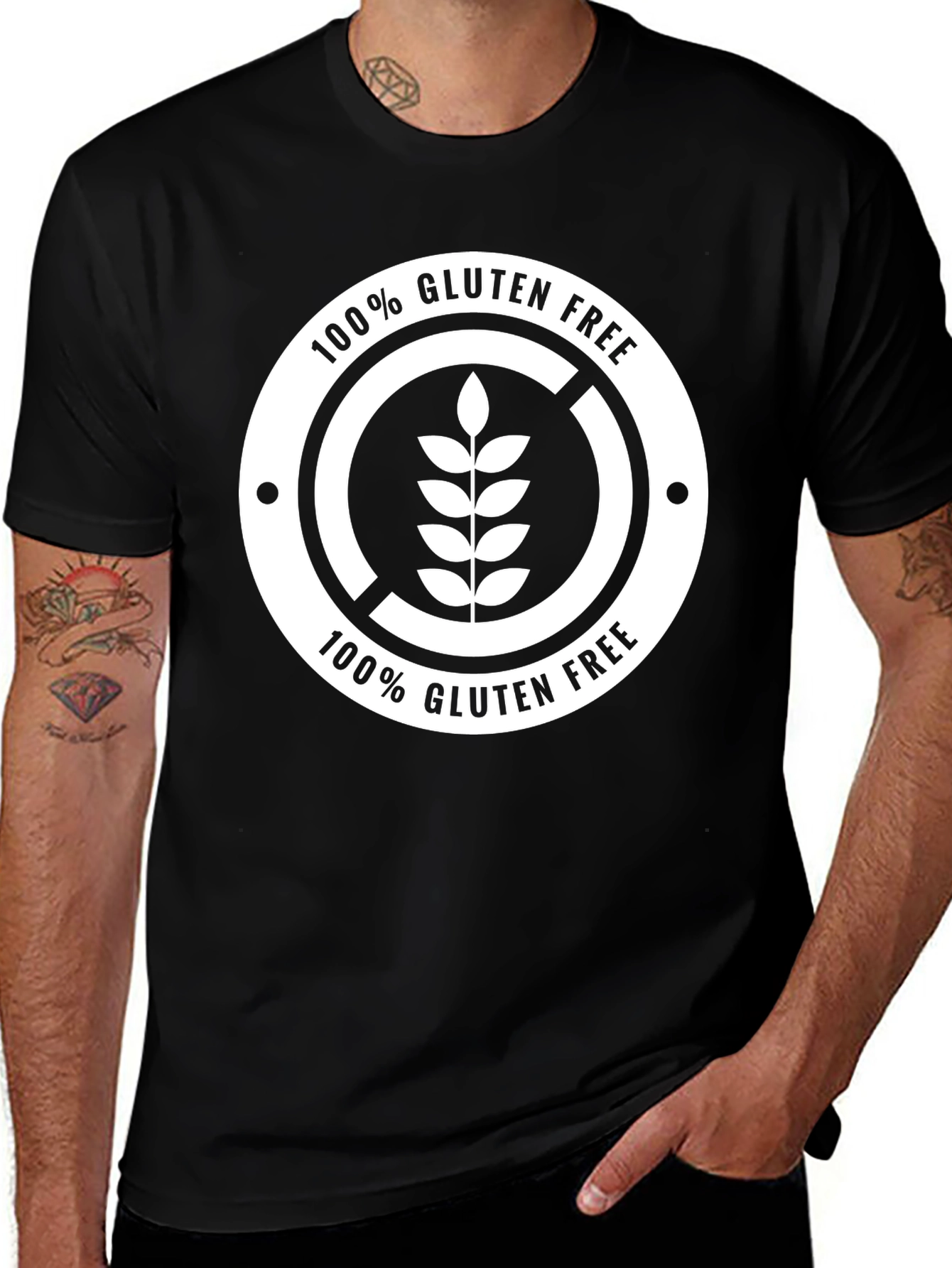 Gluten Free 100% Black T-Shirt