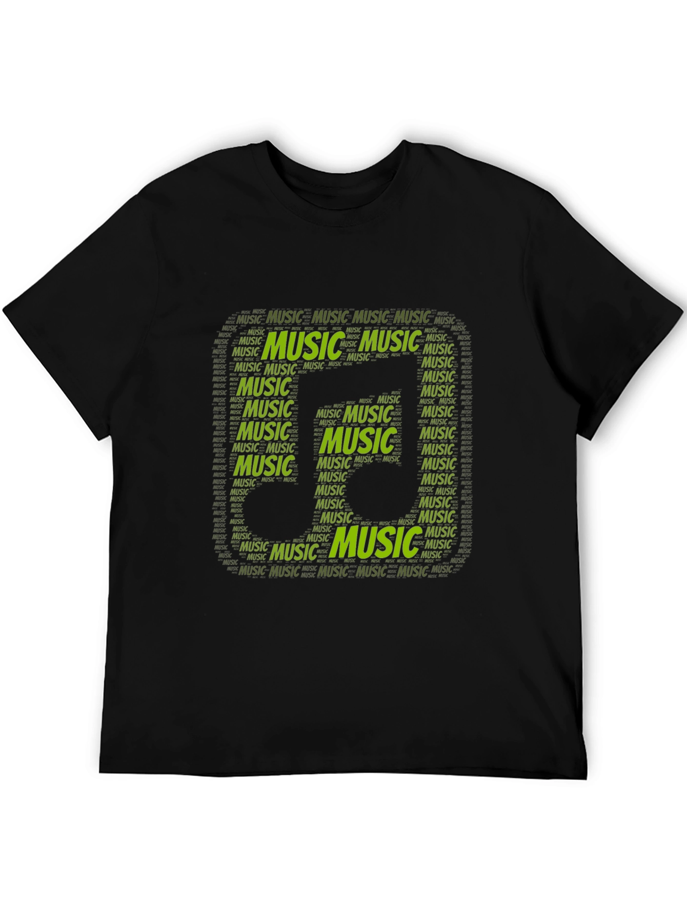 Music Word Art Graphic Tee - Black