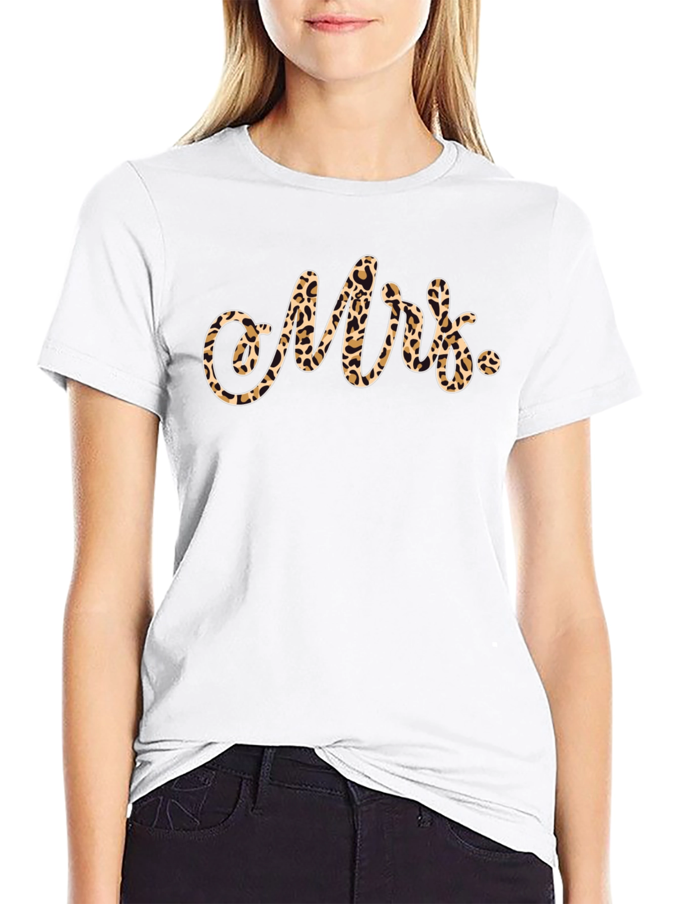 Mrs. Leopard Print T-Shirt - Newlywed Apparel