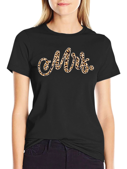 Mrs. Leopard Print T-Shirt - Newlywed Apparel