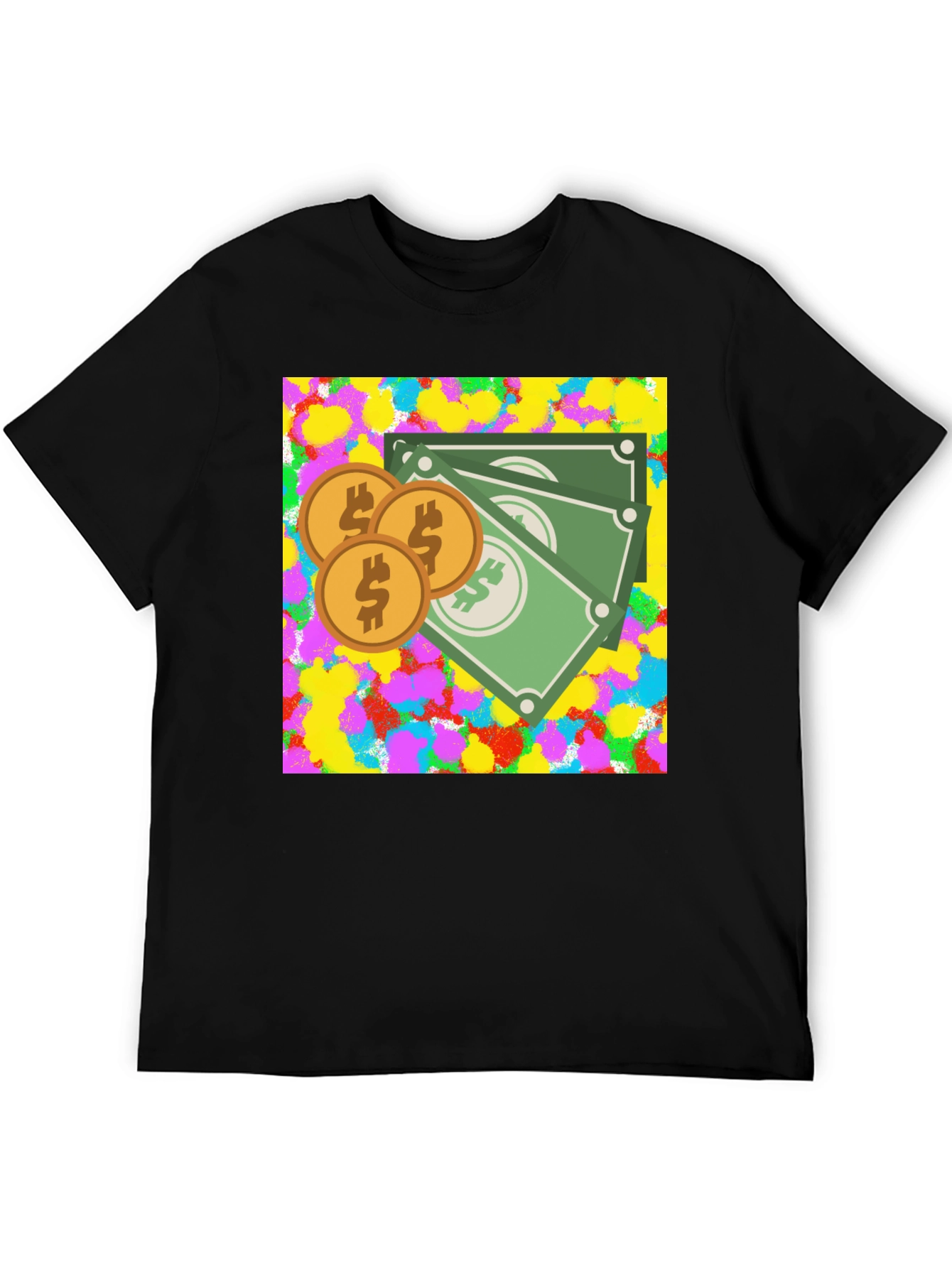 Money Graphic Black T-Shirt