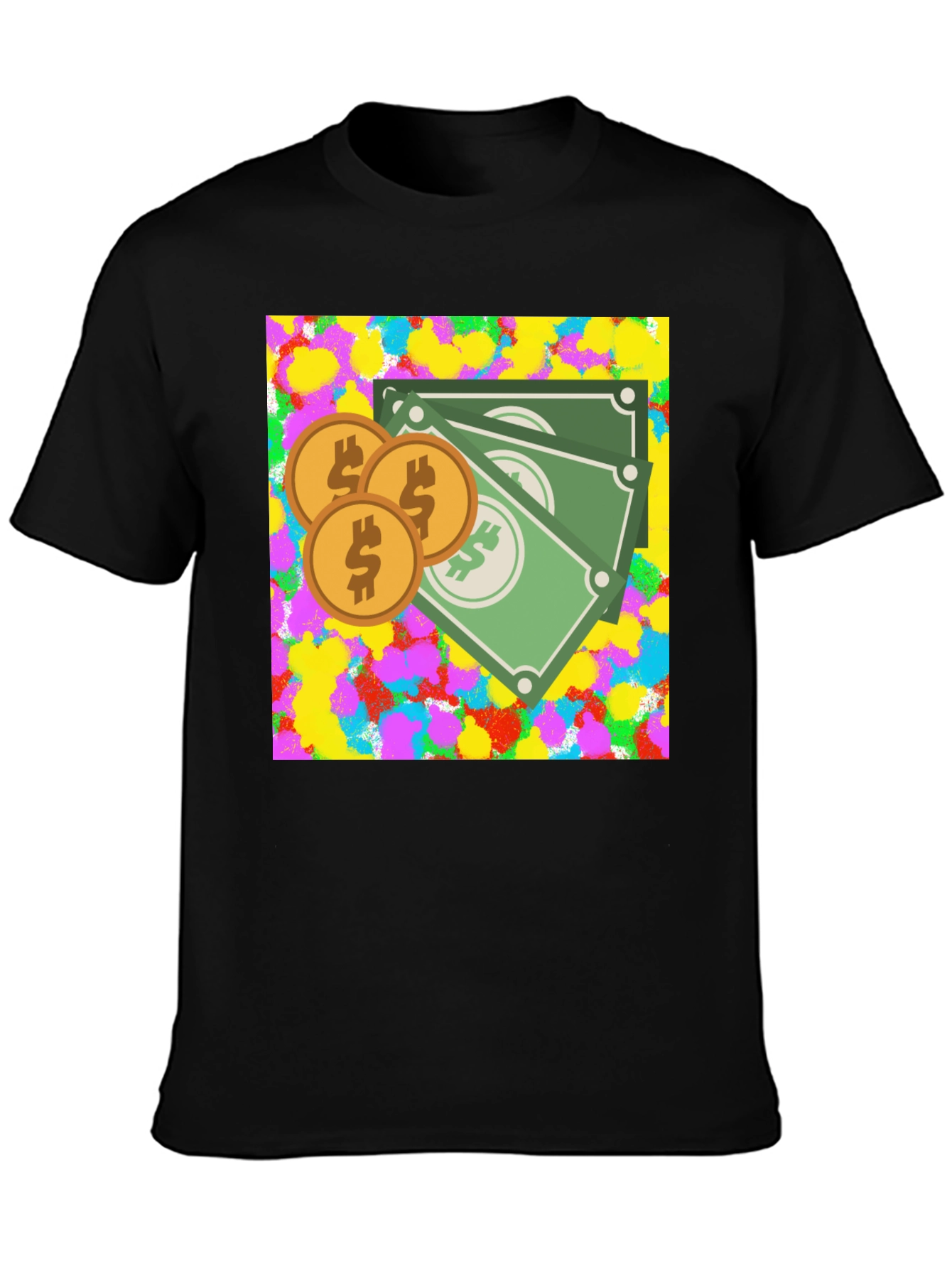 Money Graphic Black T-Shirt
