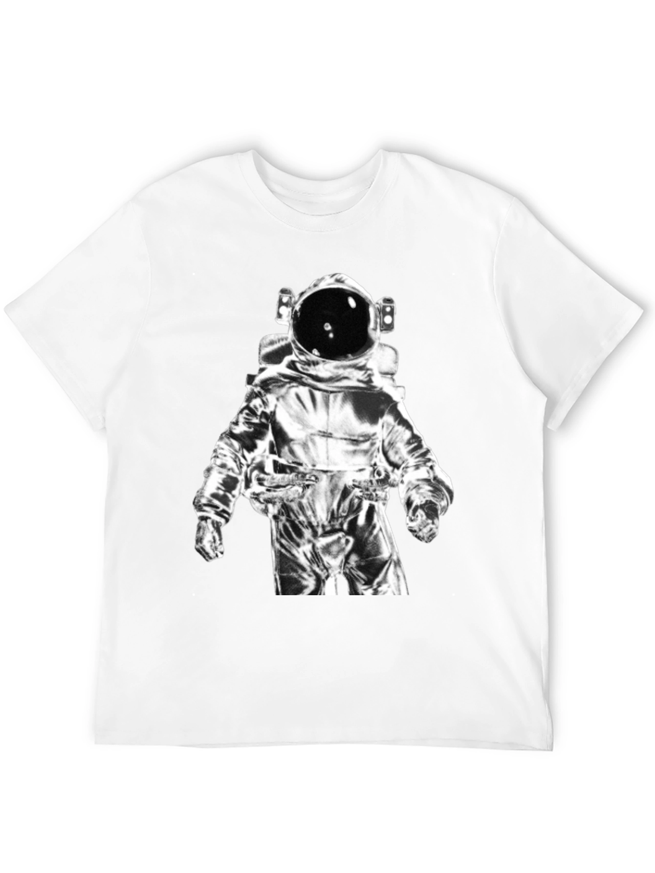 Astronaut Graphic Tee - Black Cotton Casual Shirt