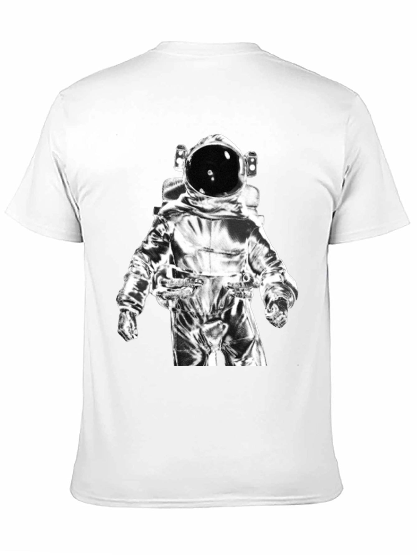 Astronaut Graphic Tee - Black Cotton Casual Shirt